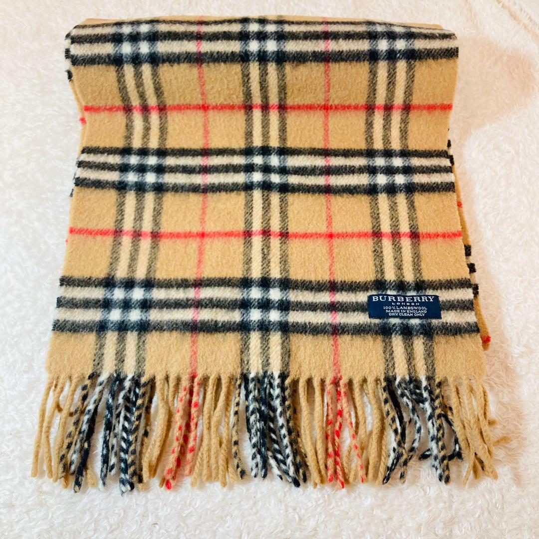 Burberry マフラー ノバチェック ラムウール ロン　大きめ　英国製