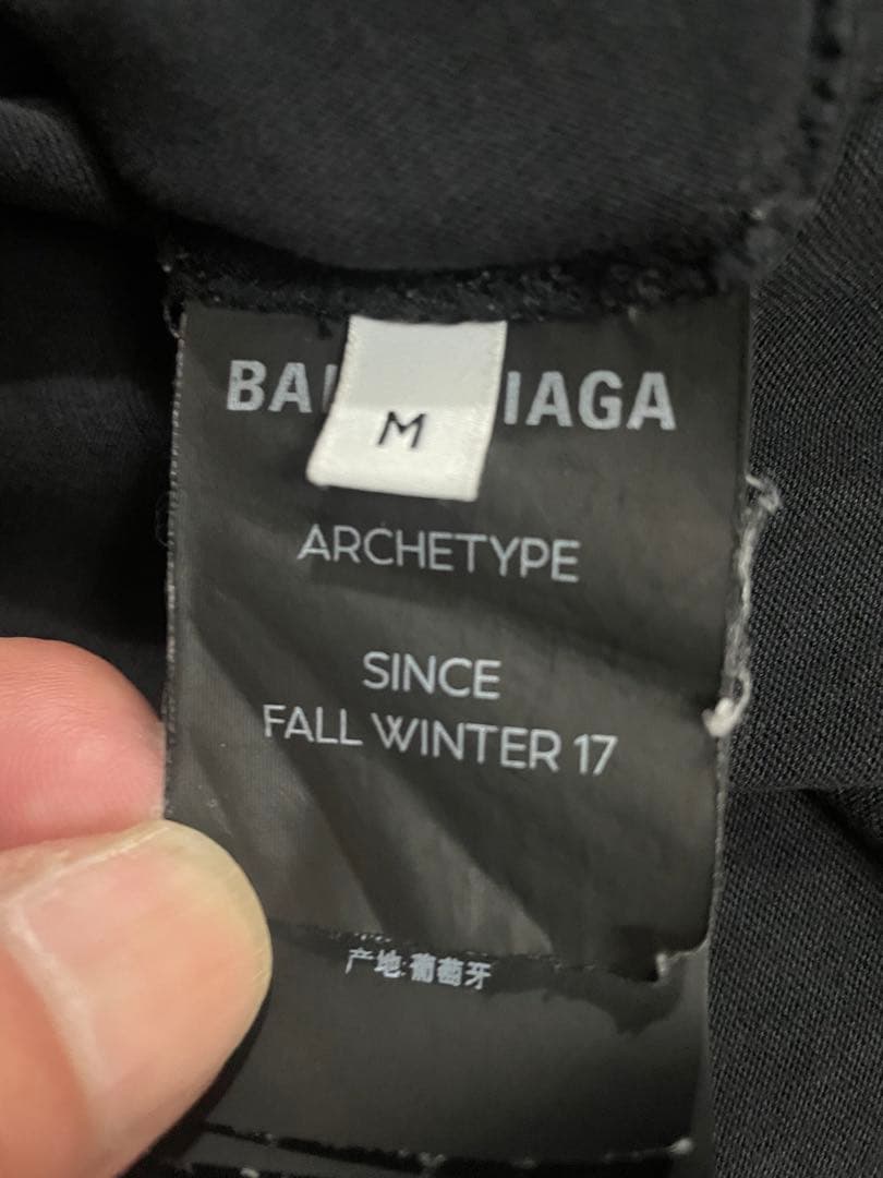 古*も様 BALENCIAGAキャンペーンロゴ Tシャツ　ブラック
