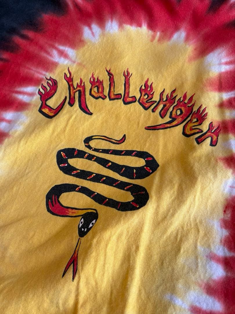 トップス CHALLENGER TIE DYE BURNING SNAKE TEE