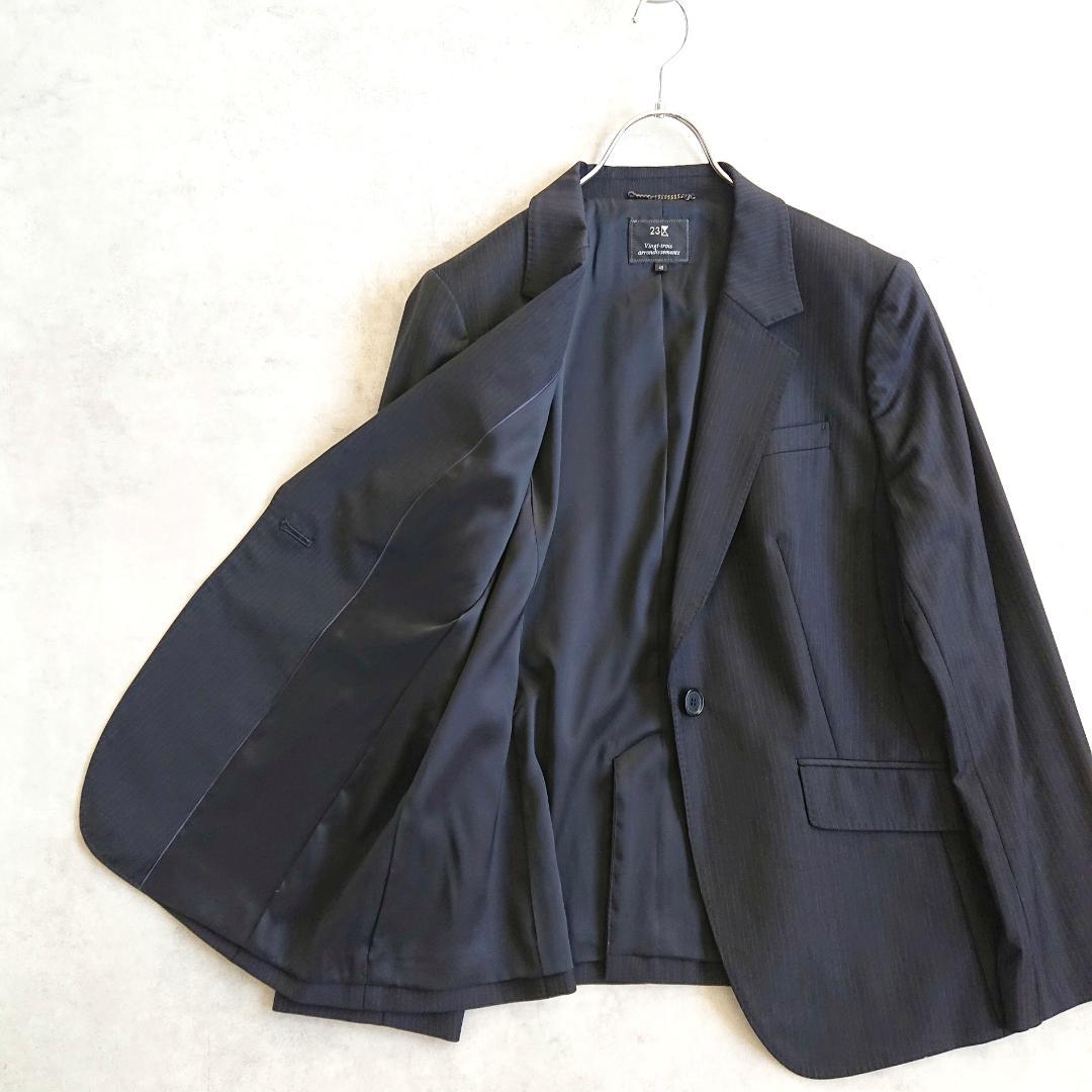 美品■23区 テーラードジャケット 大きいサイズ ストライプ 定番 通勤