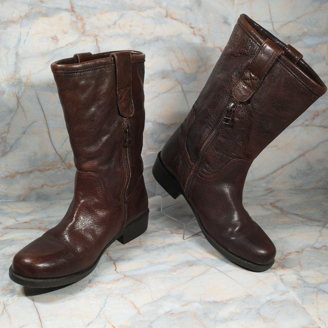 CAMPER 本革レザーミドルブーツ ダークブラウン EU36 美品