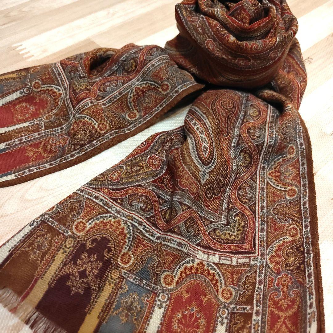 ETRO ペイズリー柄 シルク＆ウール ストール