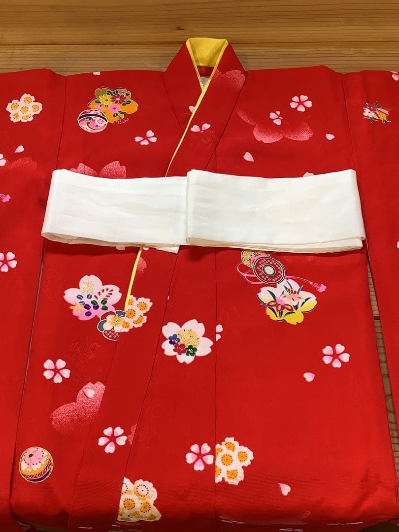 七五三 お宮参り着物セット 赤 花柄