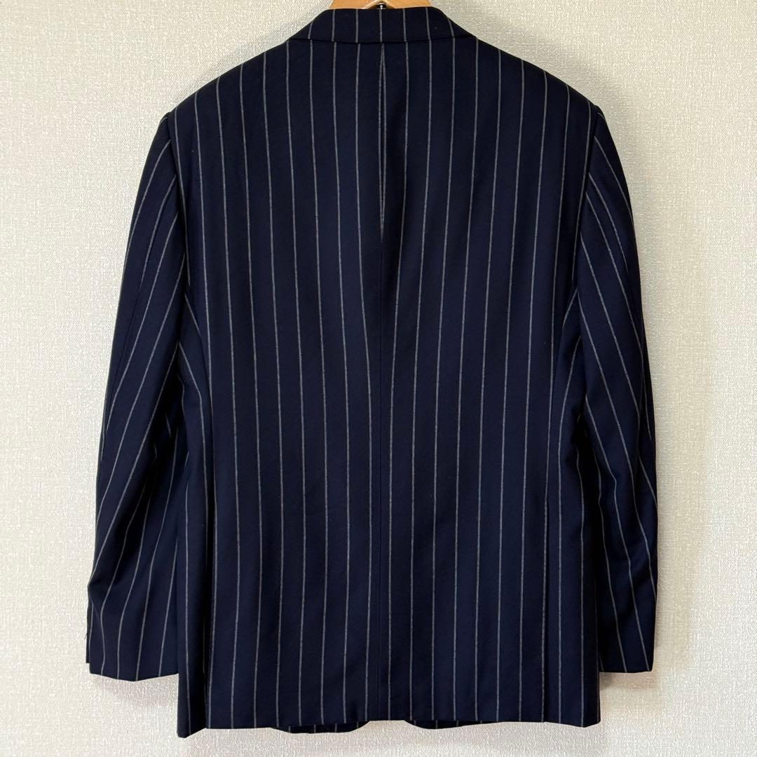 ユナイテッドアローズ スーツ 52 紺 ストライプ ウール100 L〜XL