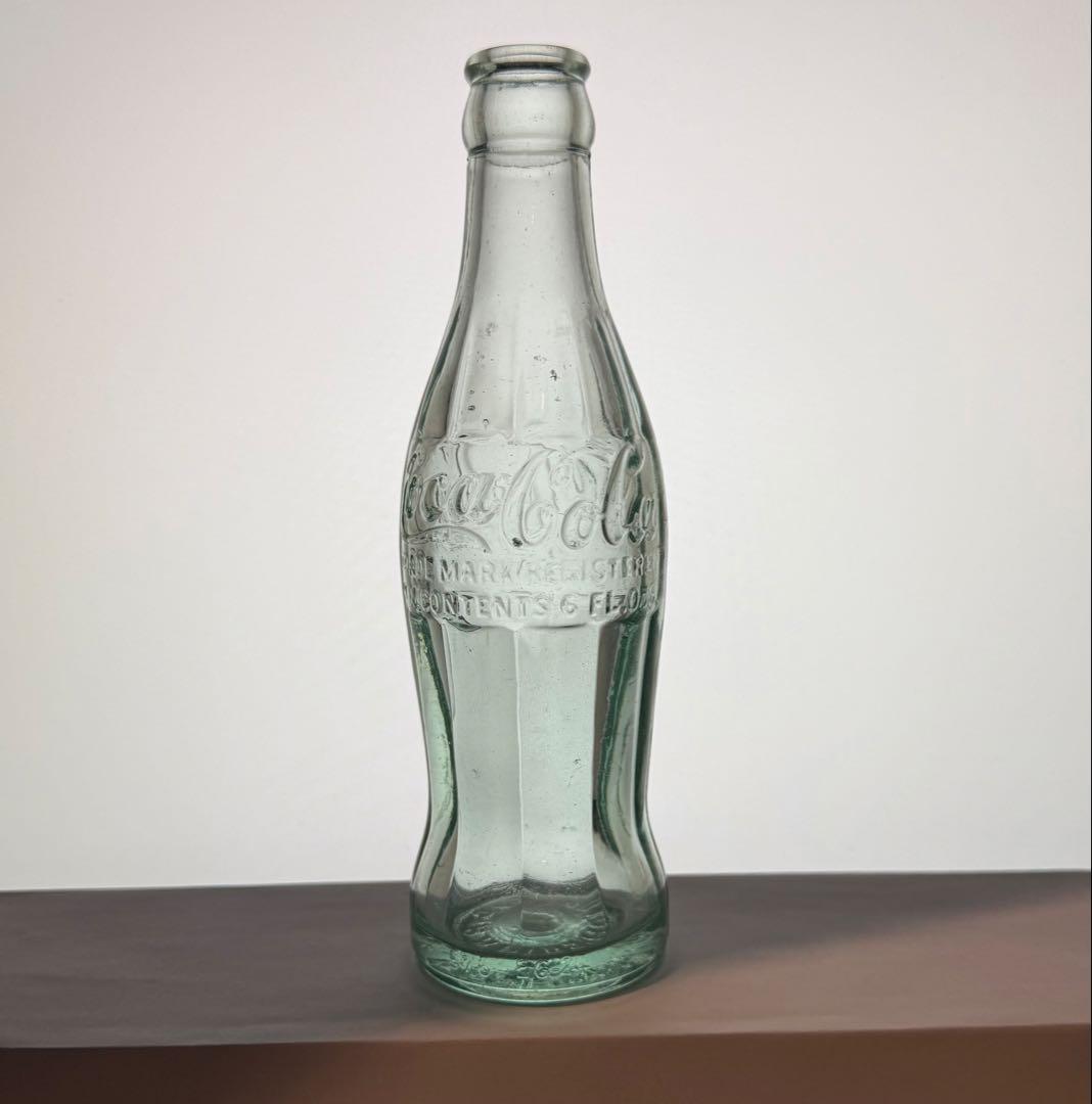 D16 1920年代　コカコーラ コンツァーボトル ライトグリーン 瓶