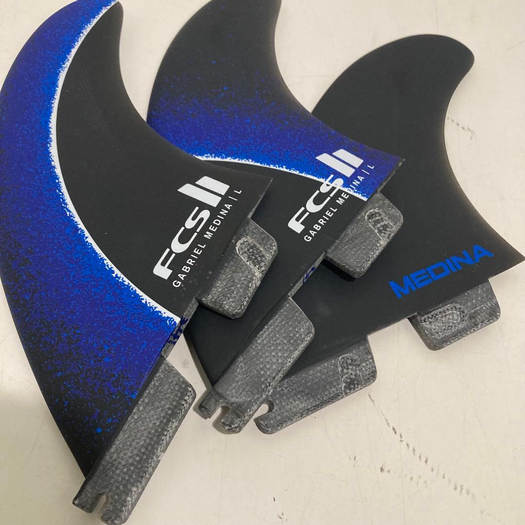 新品 正規 サーフィン フィン FCS II ガブリエル メディーナ ブルー L