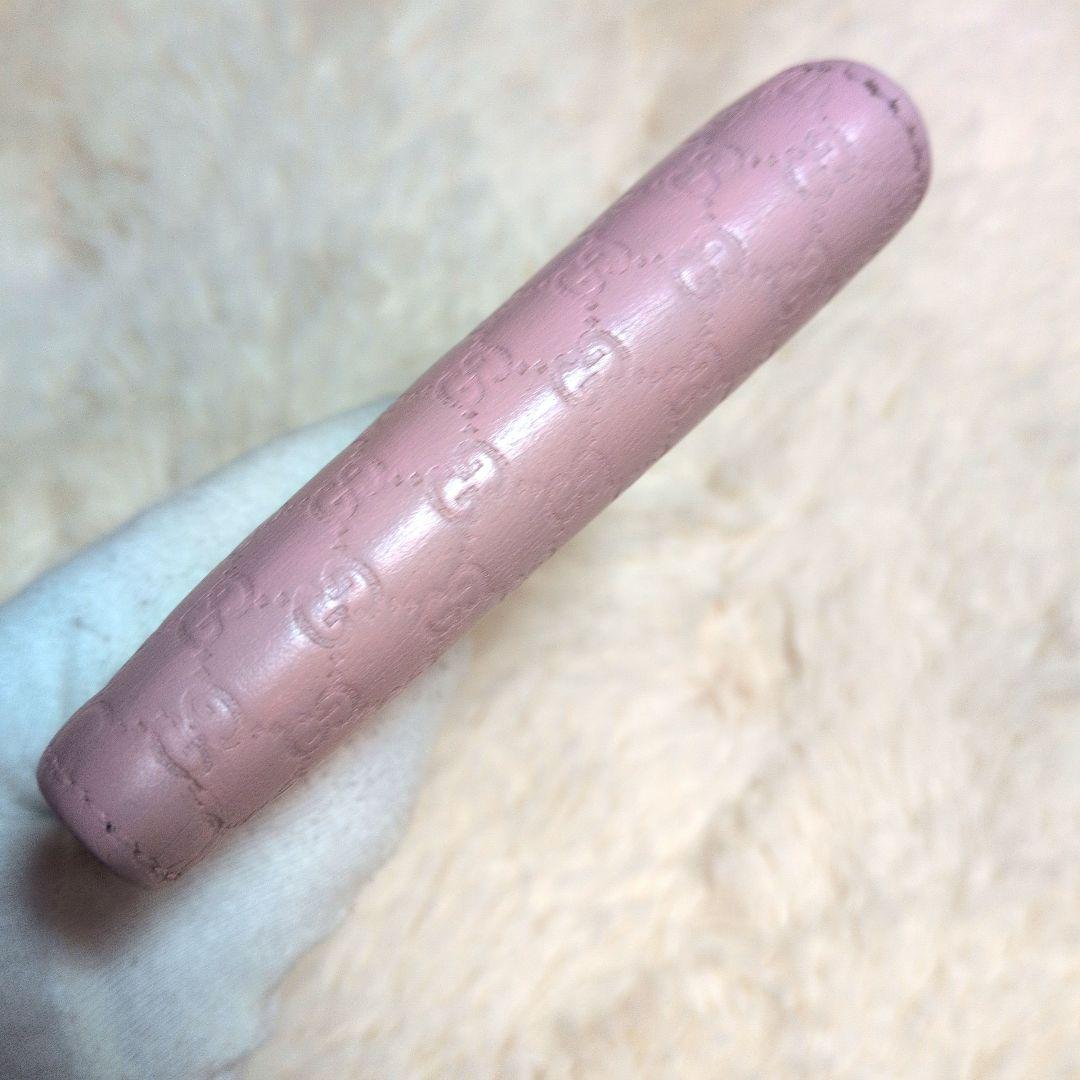 GUCCI グッチ 二つ折り財布 マイクログッチシマ ミニウォレット ピンク