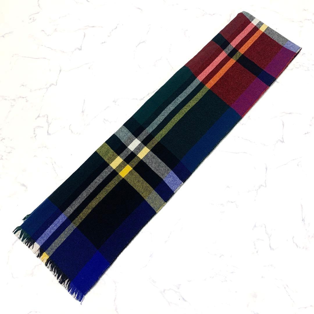 【美品　カシミヤ混】ジョンストンズオブエルガン　ダブルフェイス大判ストール