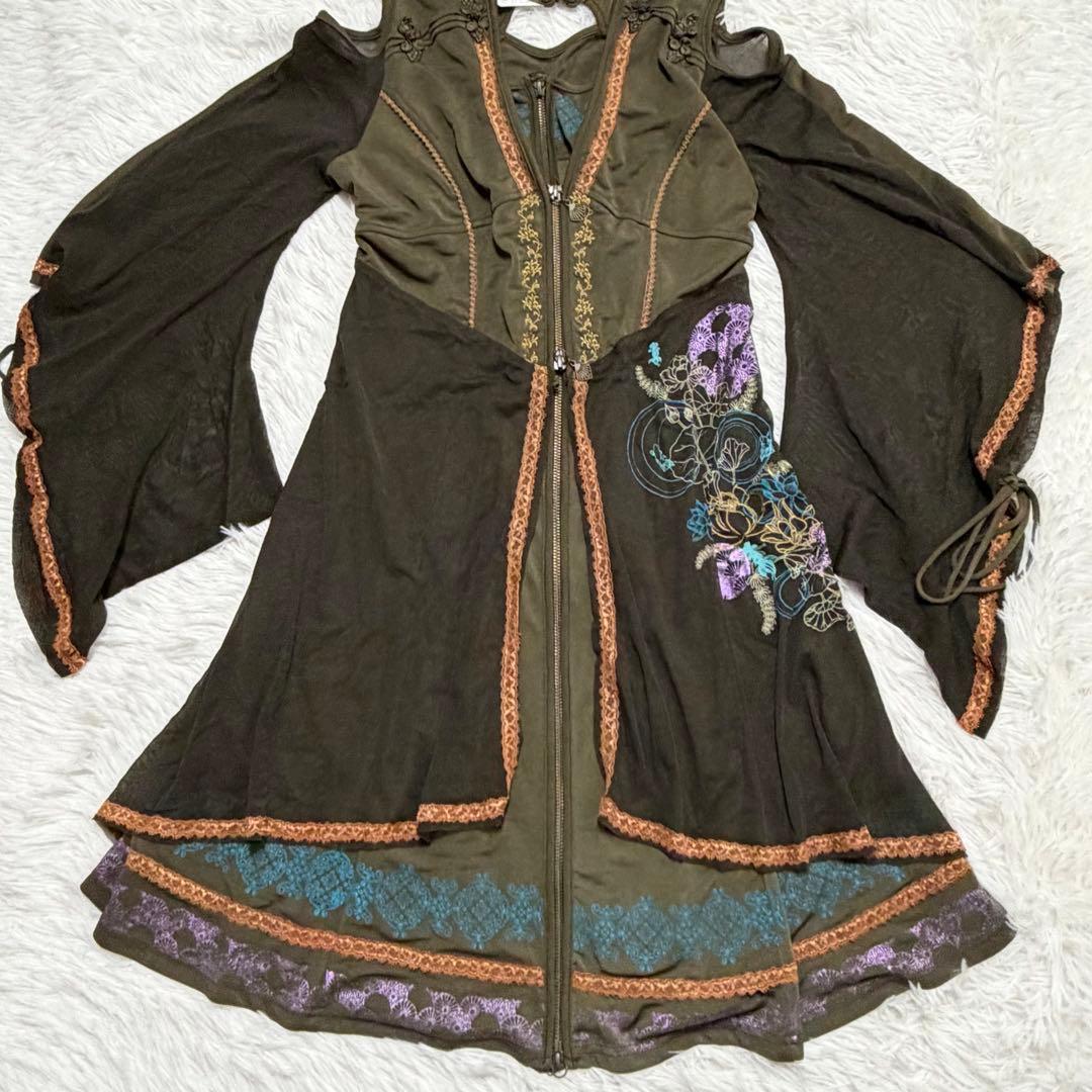 オッズオン　オッズオネスト　チャイナワンピース　刺繍　ダブルジップ　新品未使用