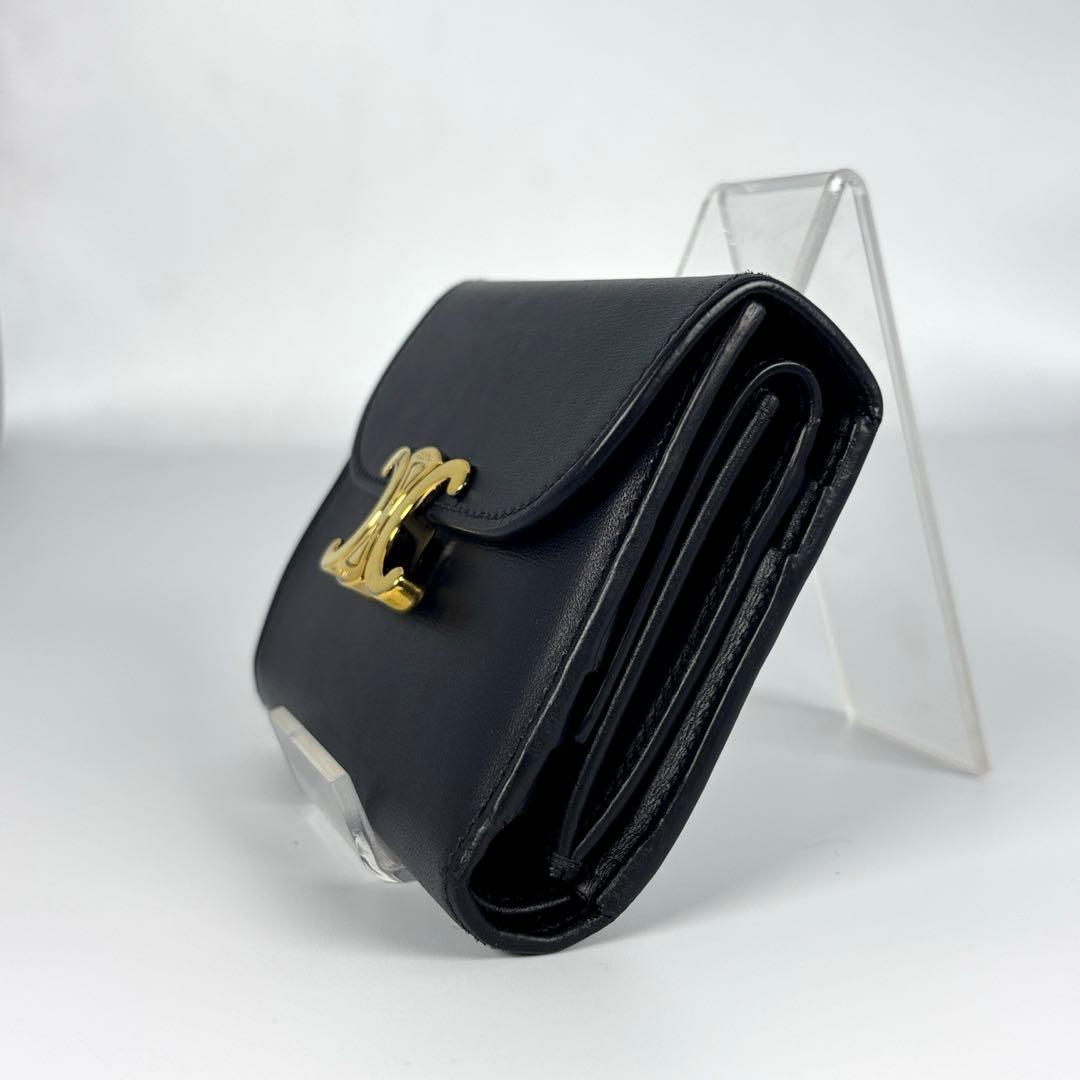 CELINE セリーヌ　トリオンフ　カーフスキン　三つ折り　財布　ミニ財布