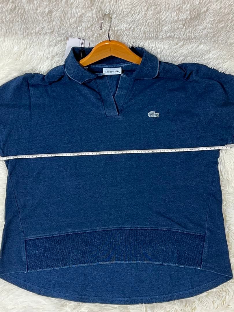 新品ラコステ　インディゴスキッパーネックポロシャツ　XL