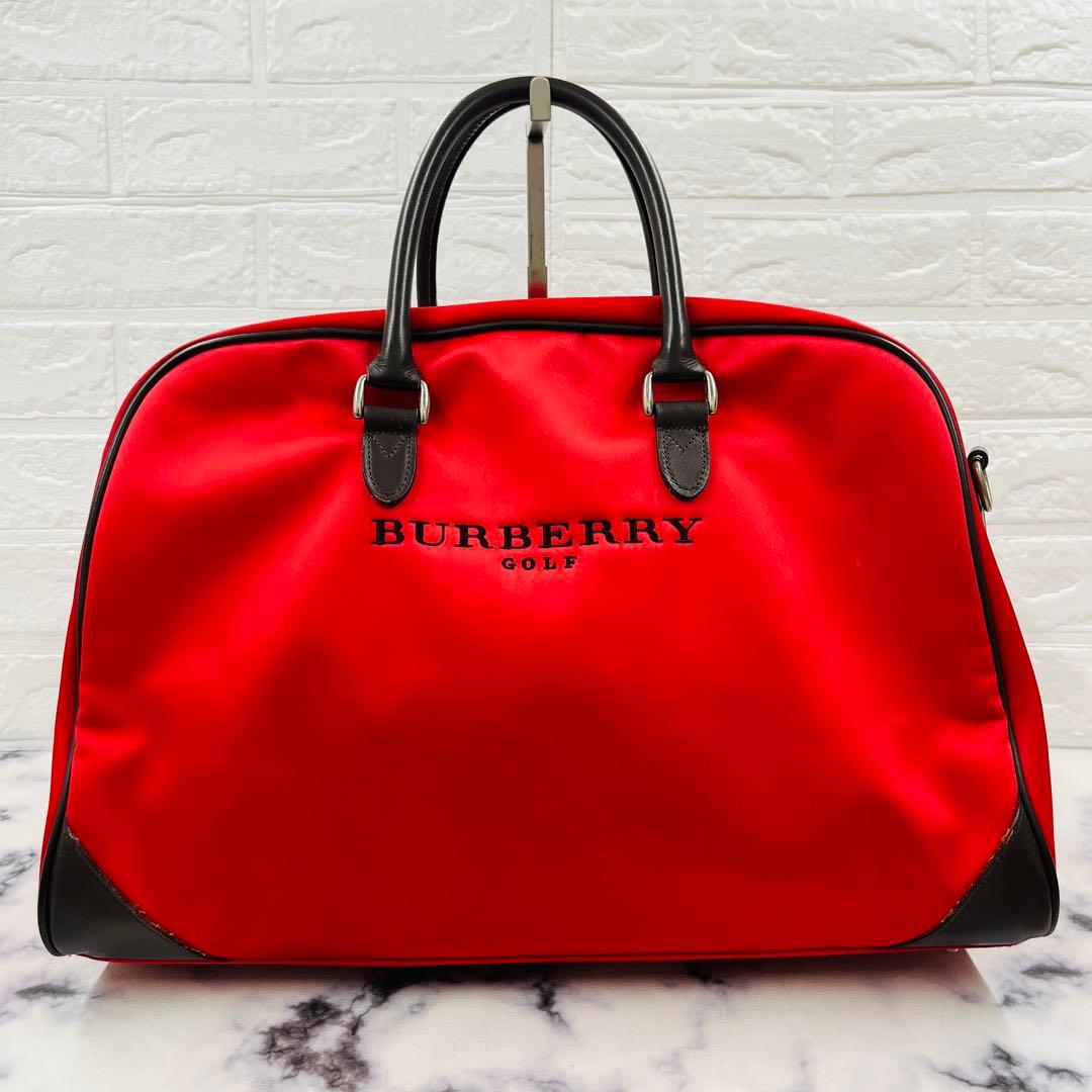【BURBERRY GOLF】バーバリーゴルフ ボストンバッグ ナイロン レザー