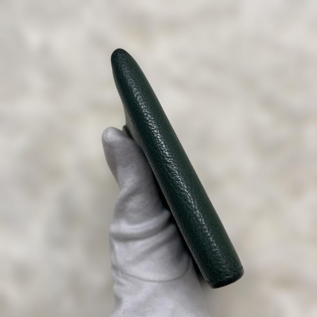 希少 美品 ILBISONTE ガマ折財布 緑 ミニマル イルビゾンテ グリーン