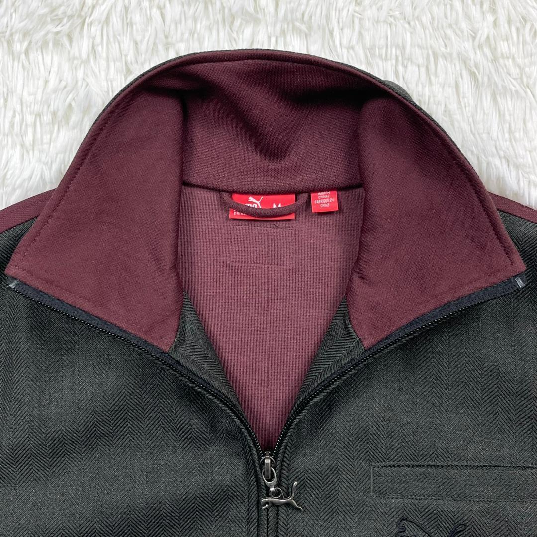 Puma／プーマ エルボーパッチ付 トラックジャケット ジャージ ヘリンボーン