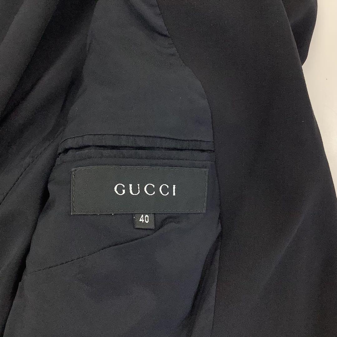 美品 【40】GUCCI グッチ テーラードジャケット ブラック イタリア製