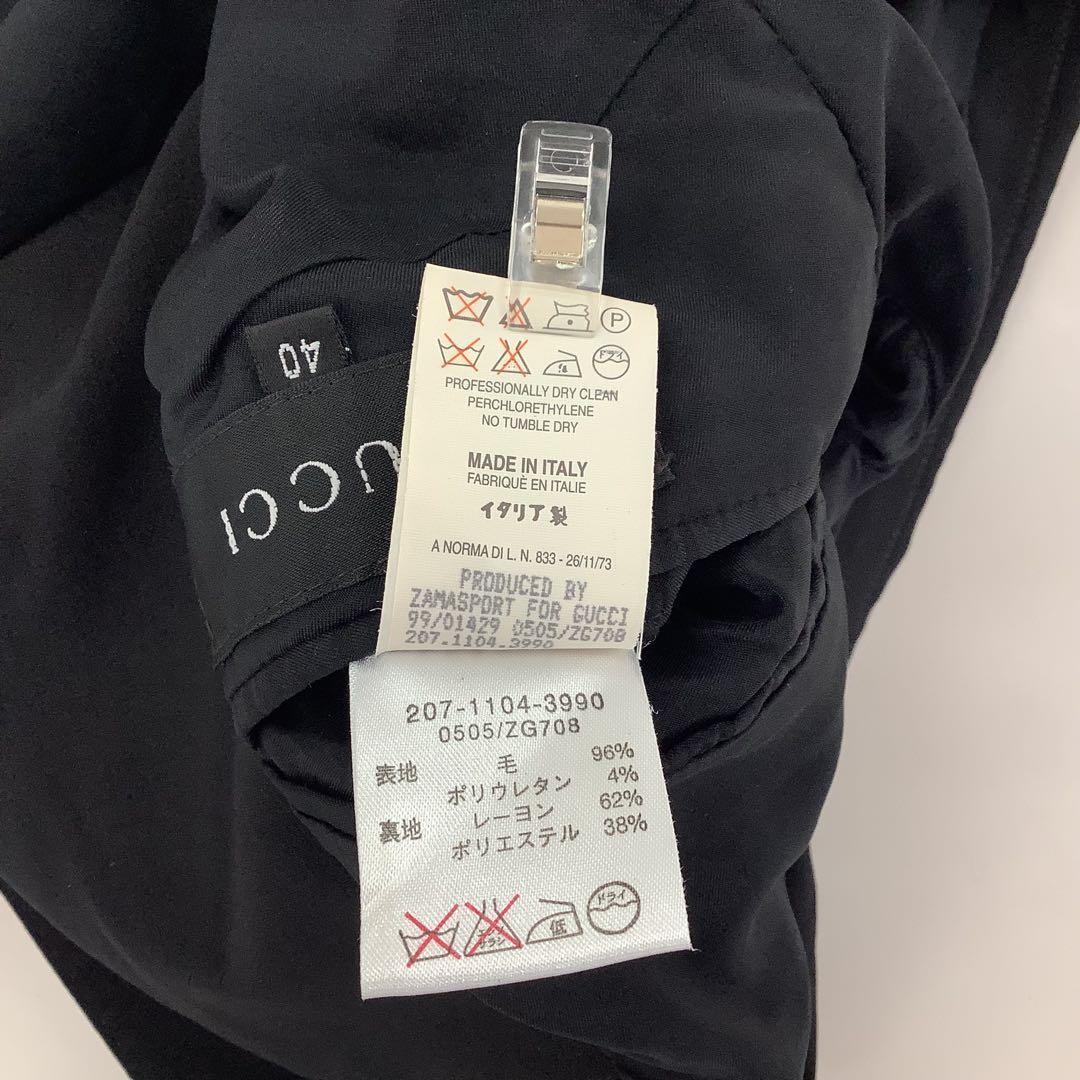 美品 【40】GUCCI グッチ テーラードジャケット ブラック イタリア製