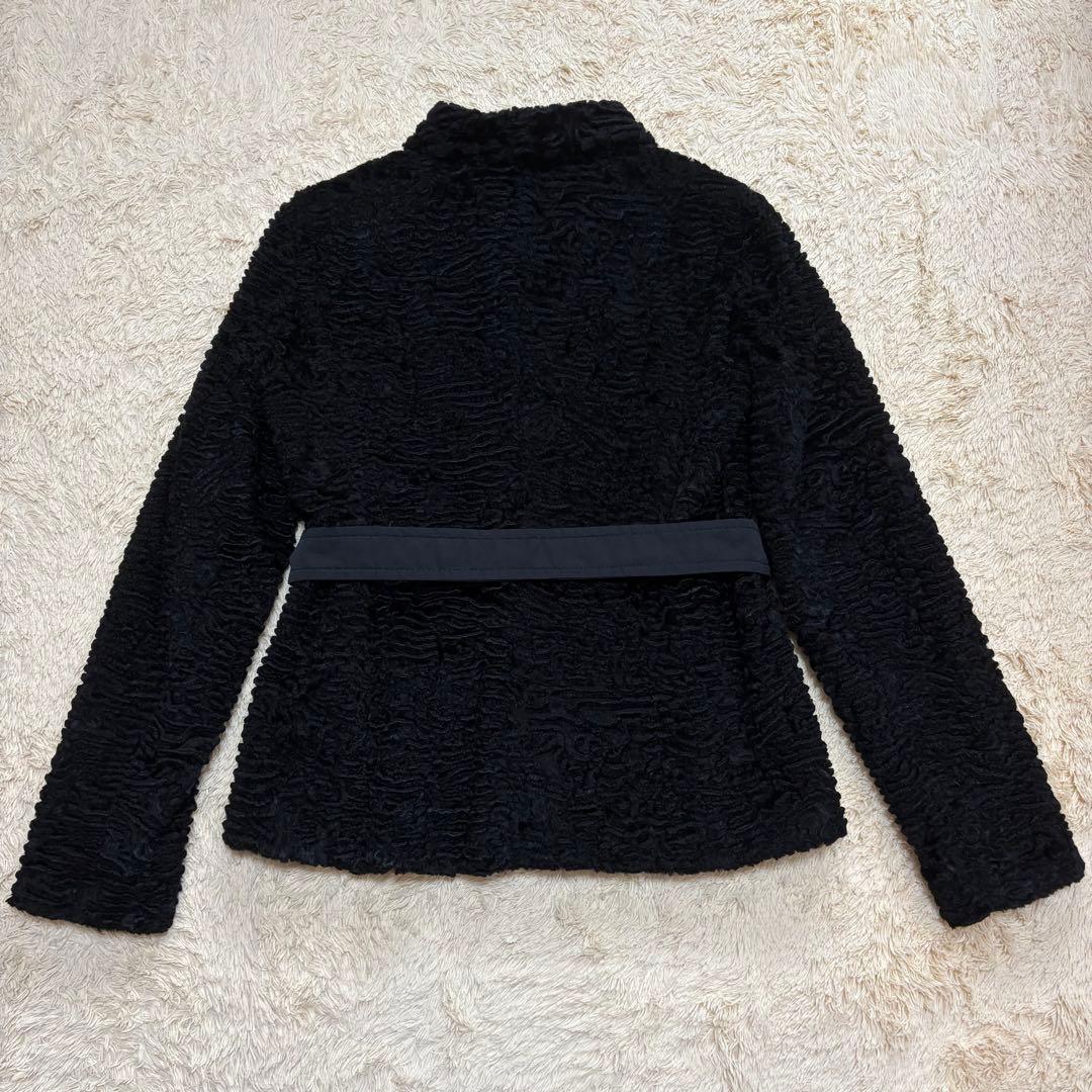 【希少】S MAX MARA ジャガード ブラック ベルト 44 大きいサイズ