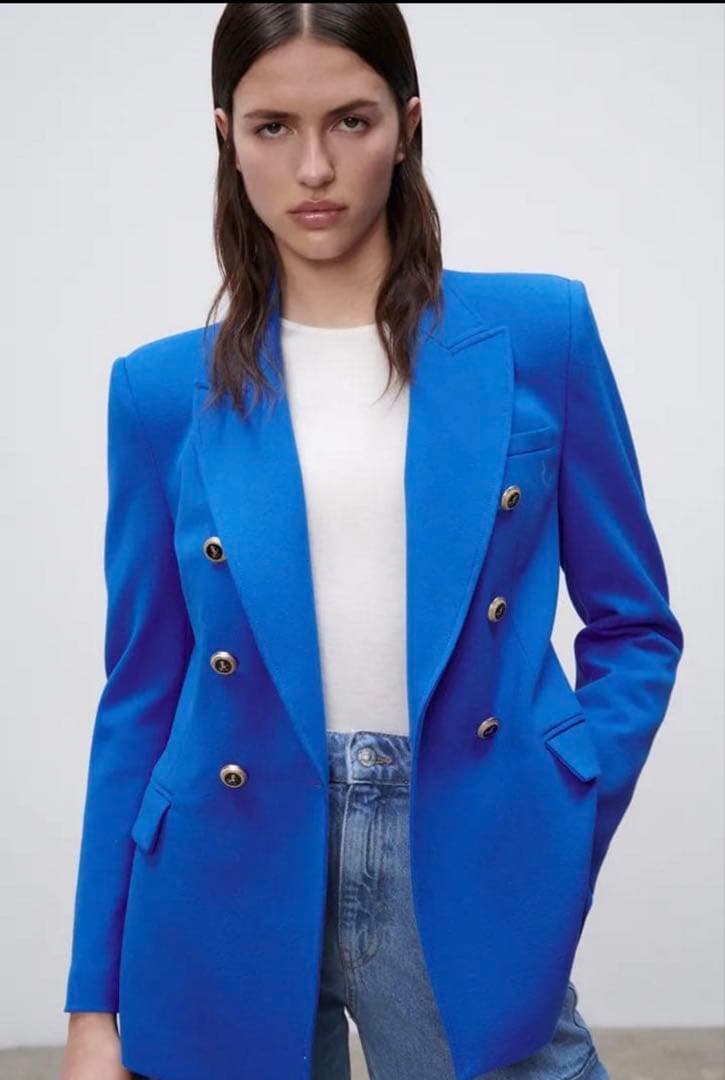 新品タグ付★ZARA★テーラードダブルブレストブレザー ジャケット ザラ 王室