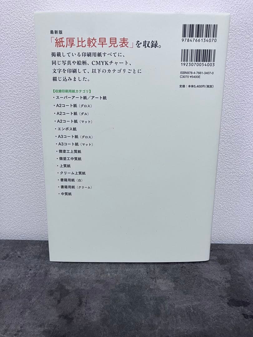 印刷用紙サンプルBOOK 200種類以上の印刷用紙に、同絵柄・文字を刷って1冊…