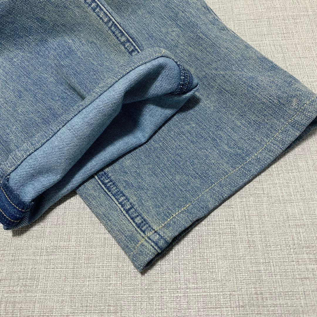 【極美品】YANUK　ボーイズストレート　LEA　57111231　革パッチ　青