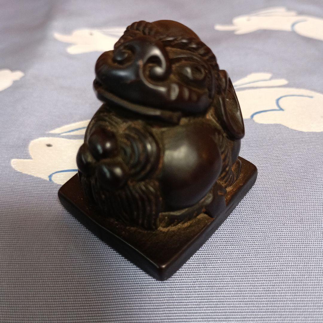 根付　木製獅子彫刻 　約6cm