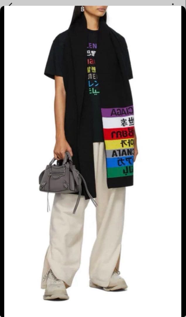 バレンシアガ BALENCIAGA ブラック マフラースカーフ