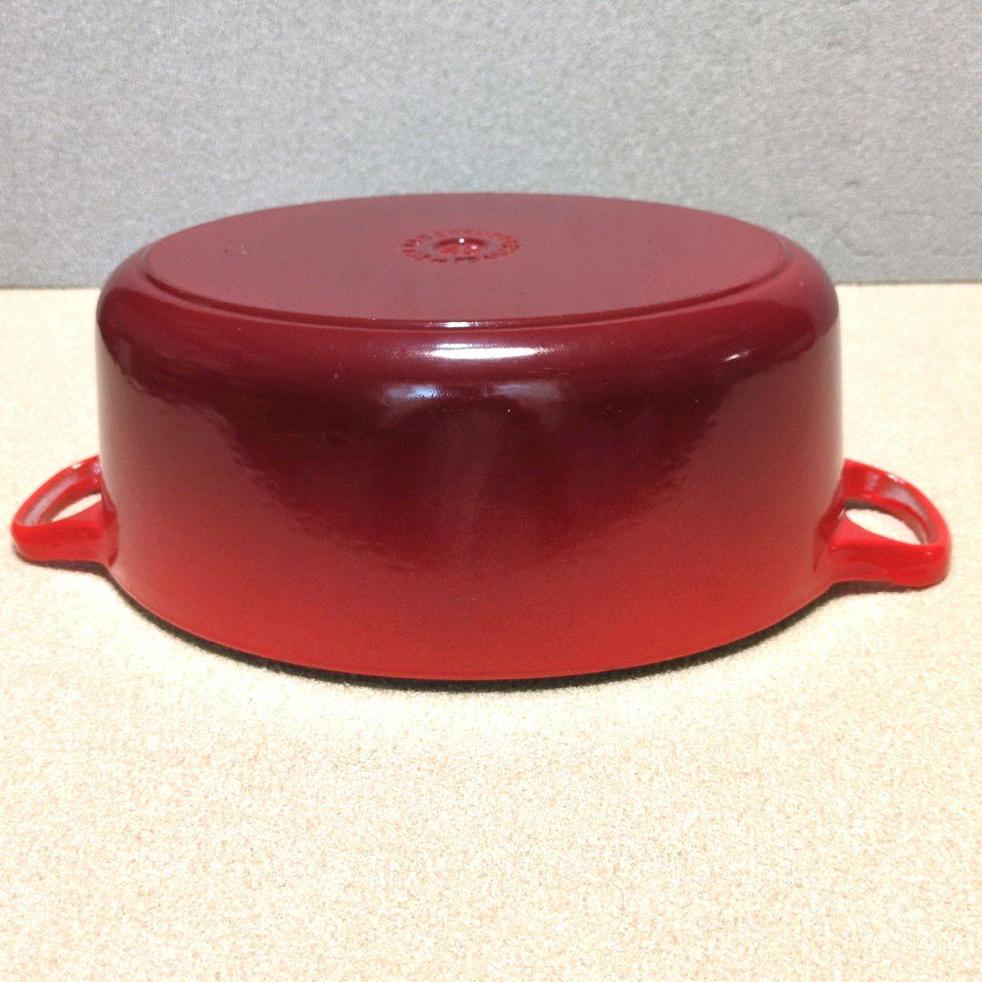 【美品】LE CREUSET ココット オーバル 25 チェリーレッド