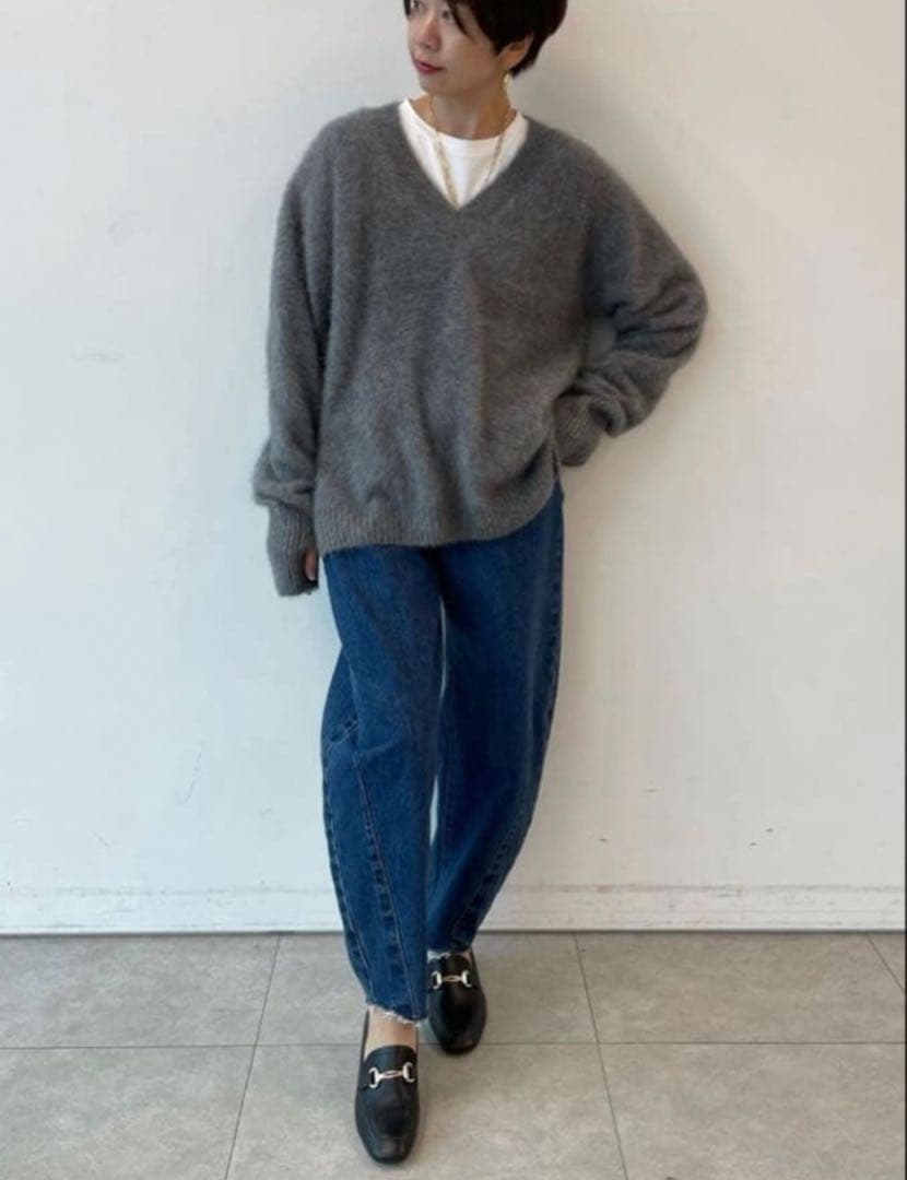 【美品】カデュネCADUNE カーヴィーデニムパンツ　38濃紺　神崎恵