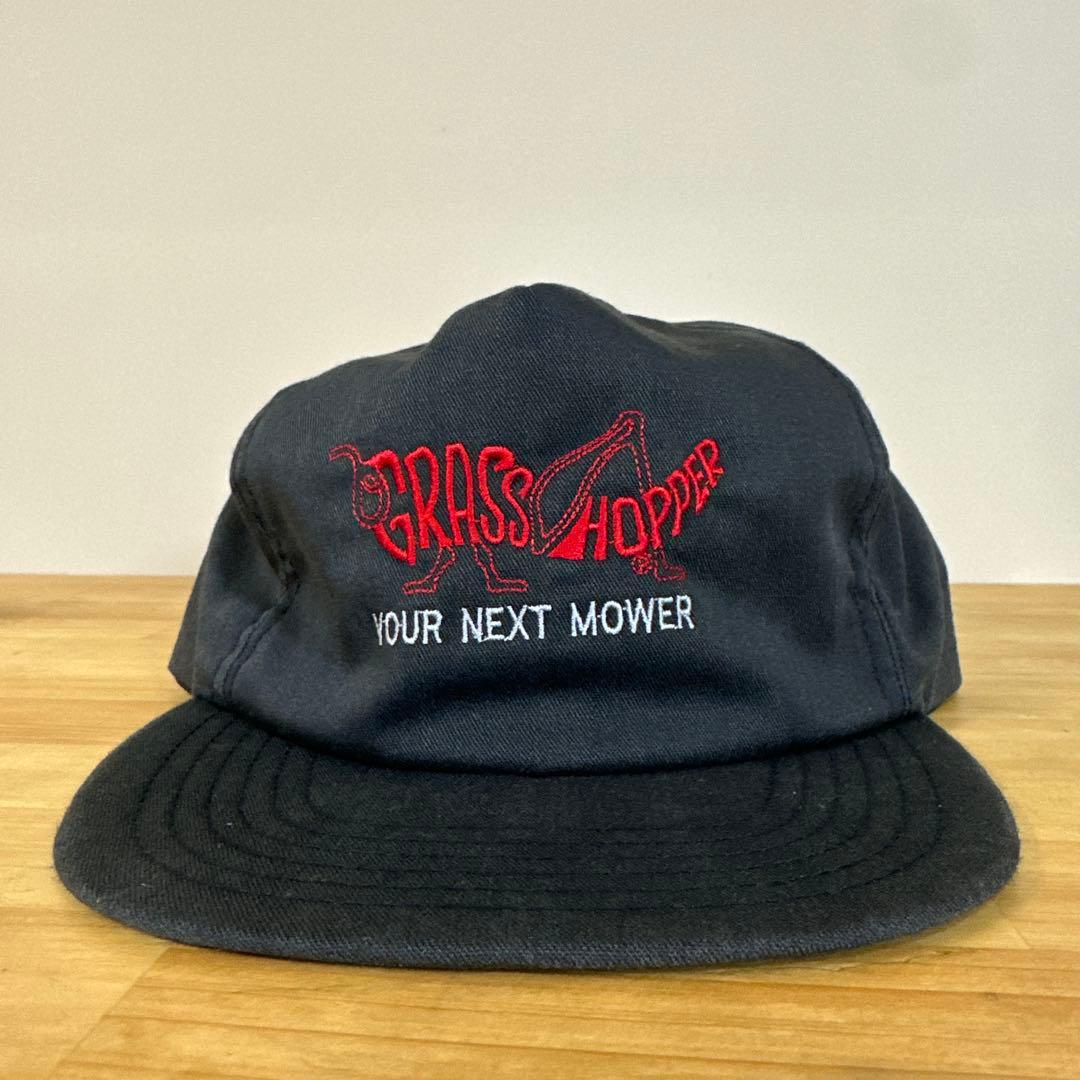 希少USA製80s GRASS HOPPER キャップ 企業ロゴ ブラック