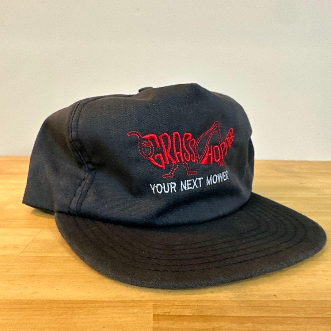 希少USA製80s GRASS HOPPER キャップ 企業ロゴ ブラック