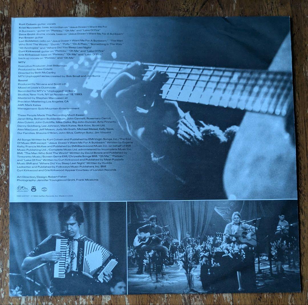 【希少US盤】Nirvana MTV Unplugged LPレコード