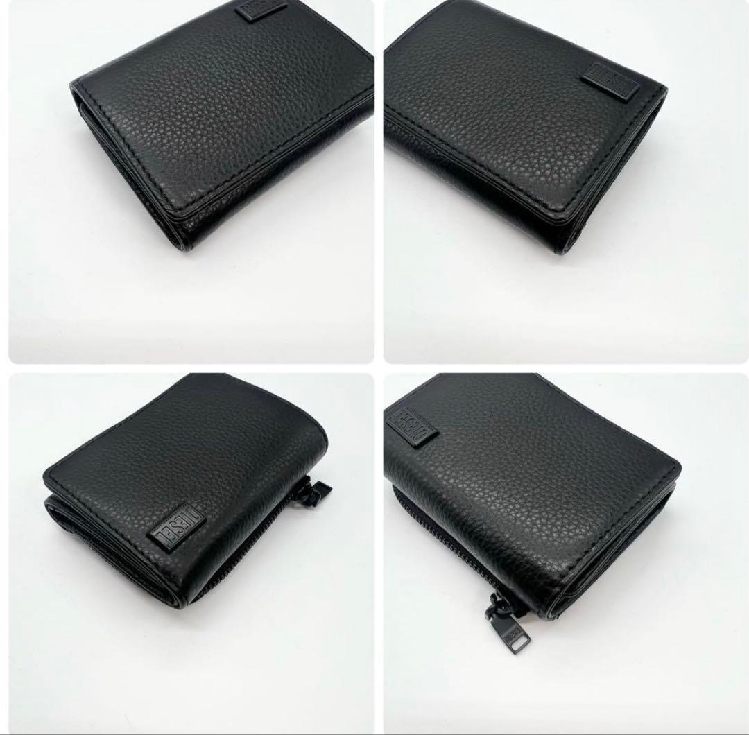 あ*ん様 新品未使用✨DIESEL　三つ折り財布　ミニサイフ　レザー　ブラック