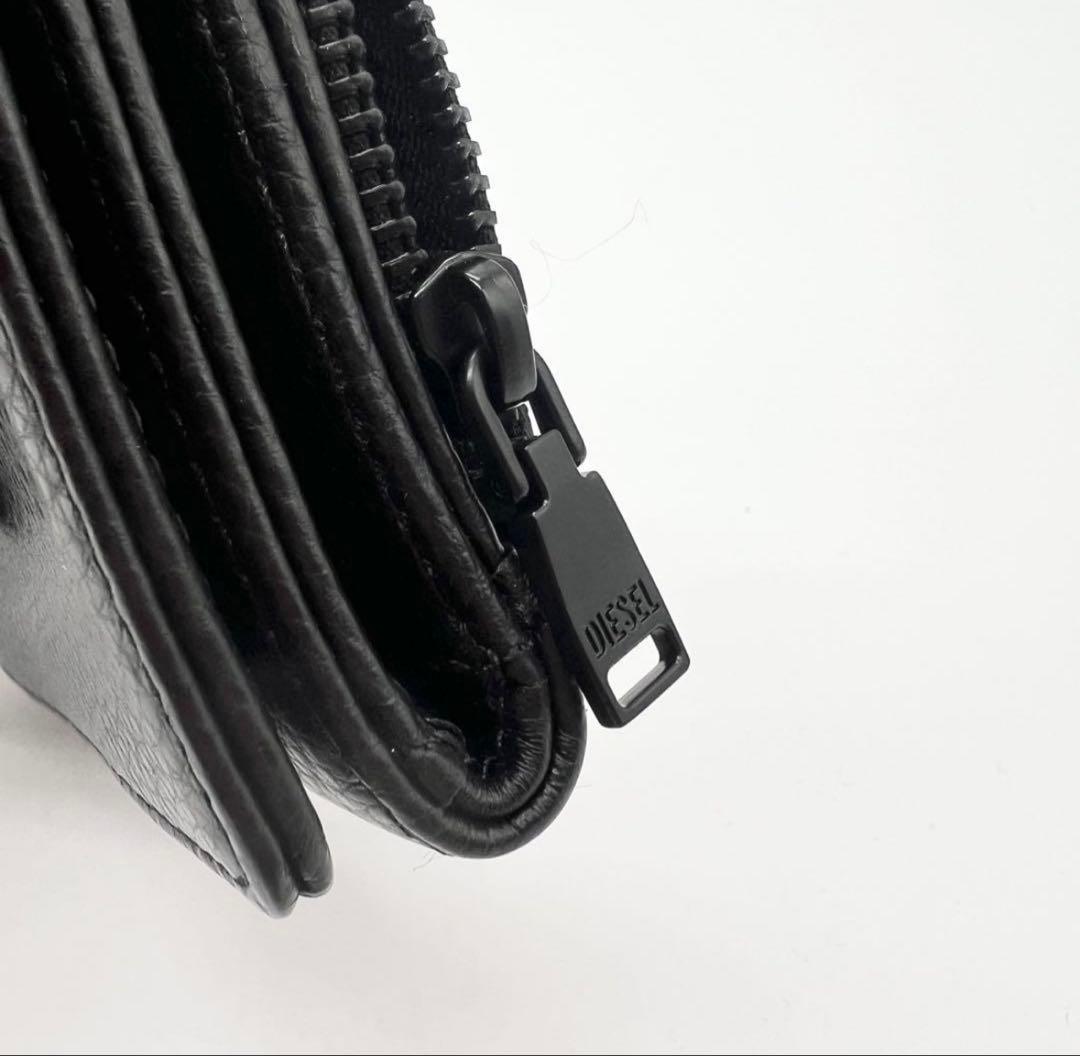 あ*ん様 新品未使用✨DIESEL　三つ折り財布　ミニサイフ　レザー　ブラック