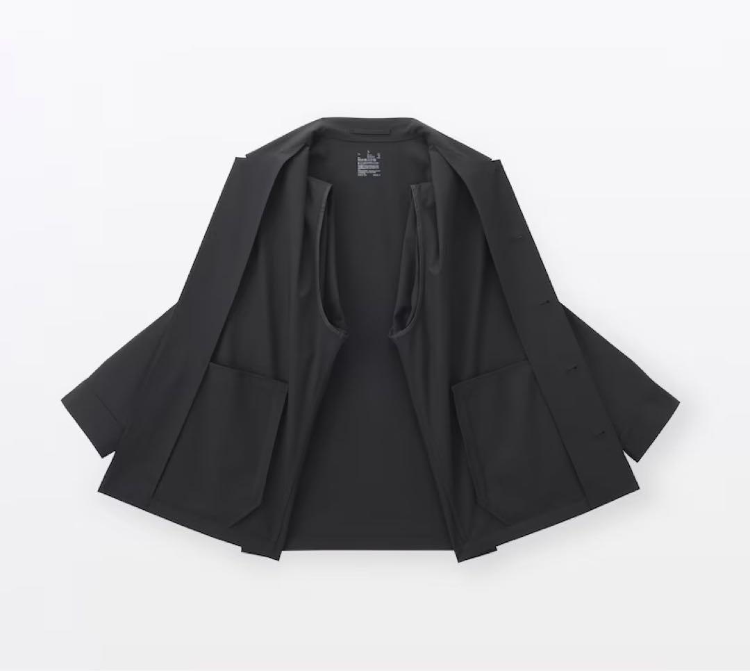 新品　無印良品　muji 紳士　乾きやすいブルゾン L 黒 ブラック　ジャケット