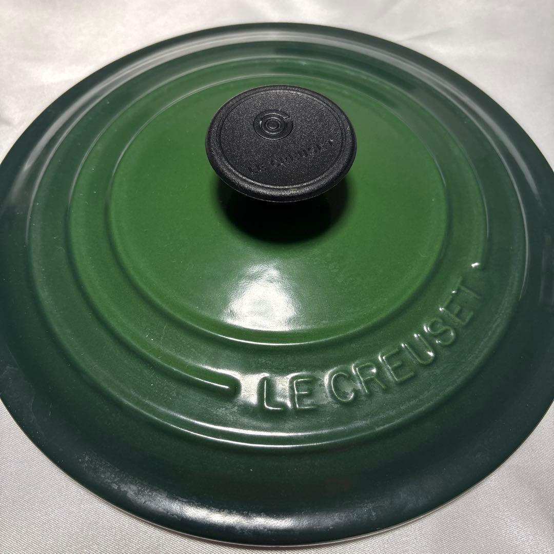 ルクルーゼ　ココットロンド　20cm モスグリーン クリーナー セット