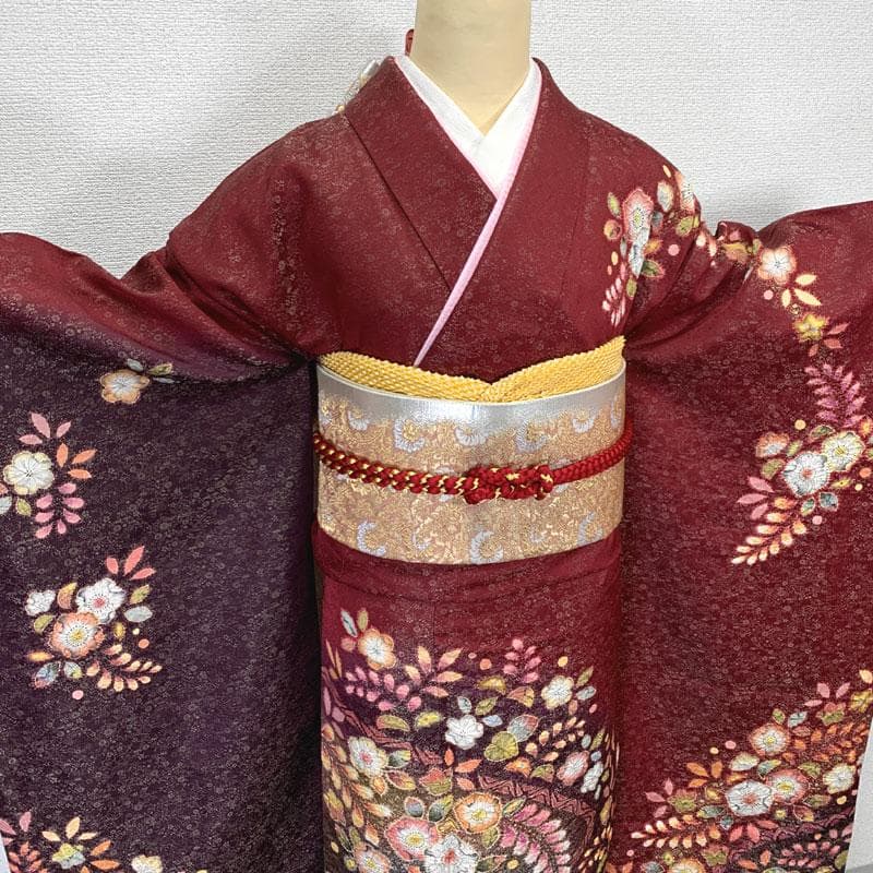 603z27〇鈴乃屋 翠山工房 徳永憲峯 振袖 身幅広め 金通し 辻が花〇成人式