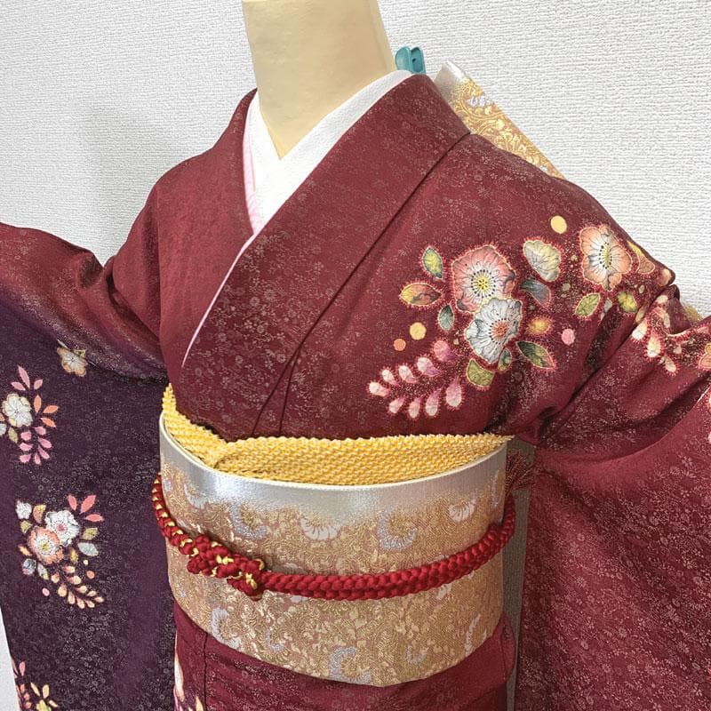 603z27〇鈴乃屋 翠山工房 徳永憲峯 振袖 身幅広め 金通し 辻が花〇成人式
