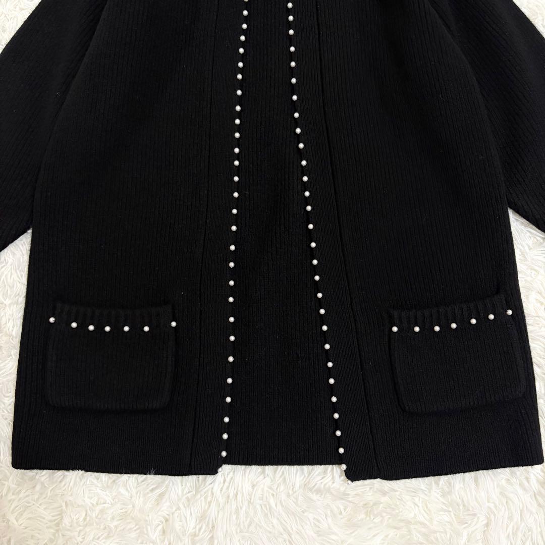 美品★ツルバイマリコオイカワ パールニットカーディガン　ロング丈