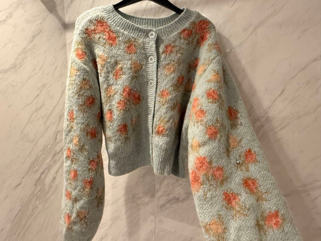 【LILY BROWN ×ANNA SUI】ジャガードビジューニットカーディガン