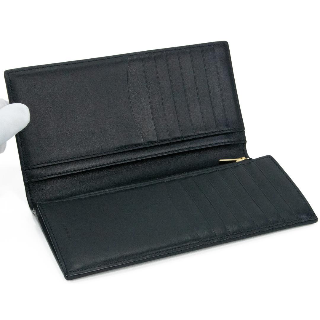 本物 新品同様 セリーヌ 二つ折り財布 メンズ トオンフ 黒 スリム スマート