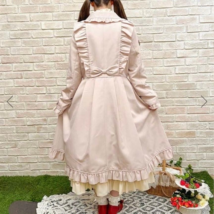 アクシーズファムカワイイ ガーリーリボン トレンチコート フリル ピンク M