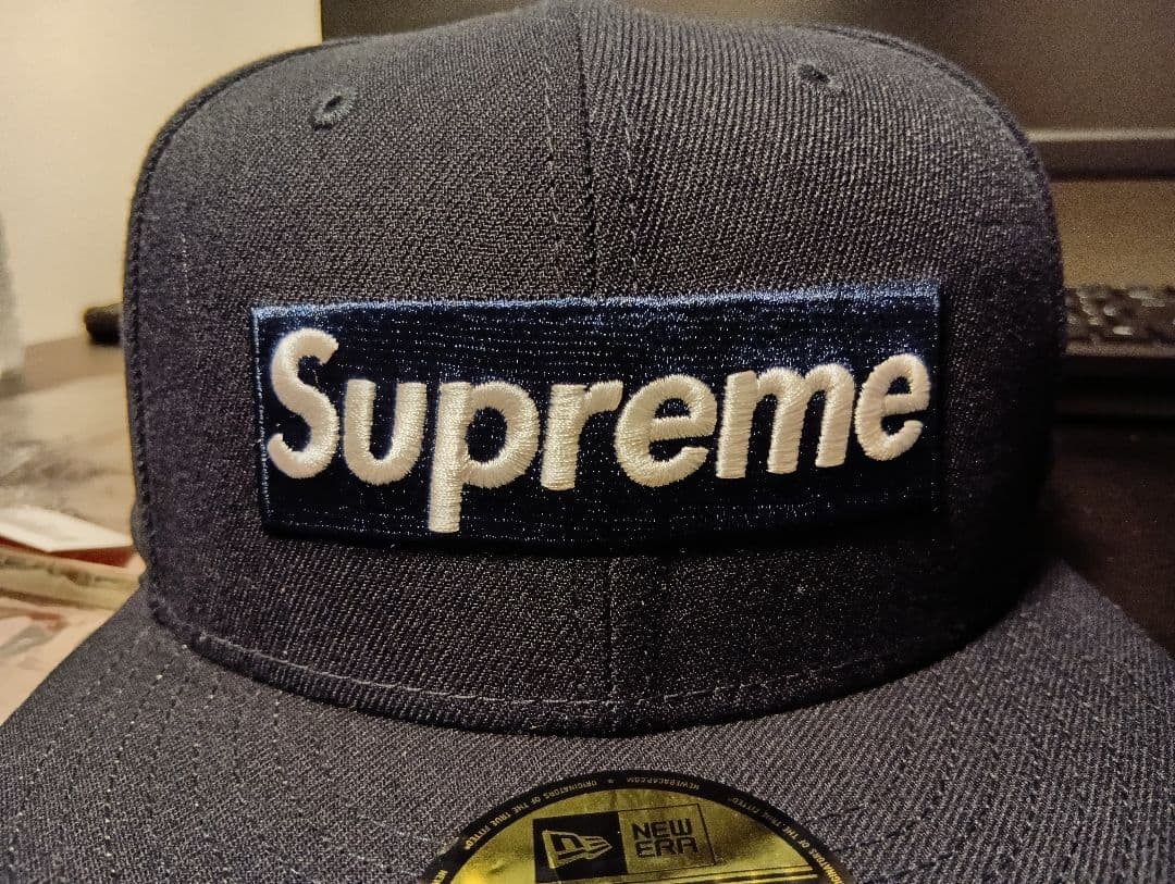 Supreme ネイビー ベースボールキャップ 7 3/4　NEW ERA