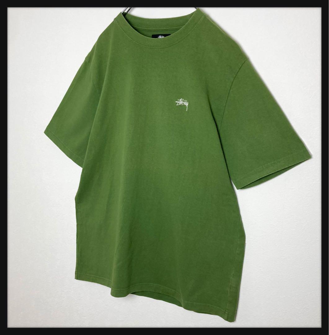 【定番デザイン】ステューシー ワンポイント刺繍ロゴTシャツ 人気カラー グリーン
