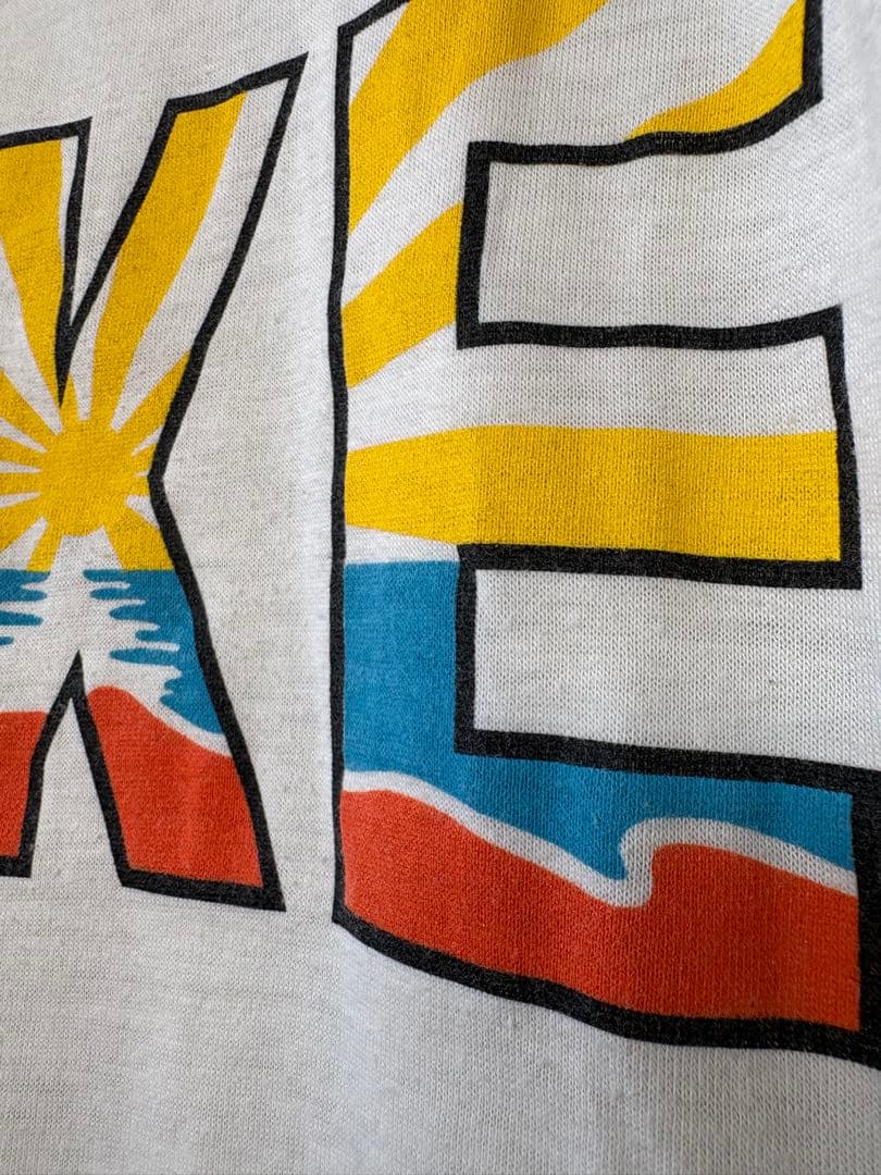 激レア！オンブック80s紺タグカマボコナイキTシャツ日の出nikeオレンジタグ