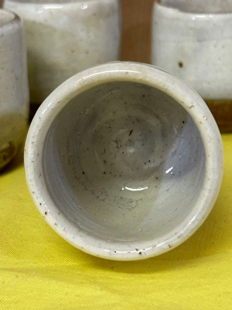 特価処分価格　虎渓山 水月窯 粉吹風 酒盃 ５客 木箱入り 未使用品
