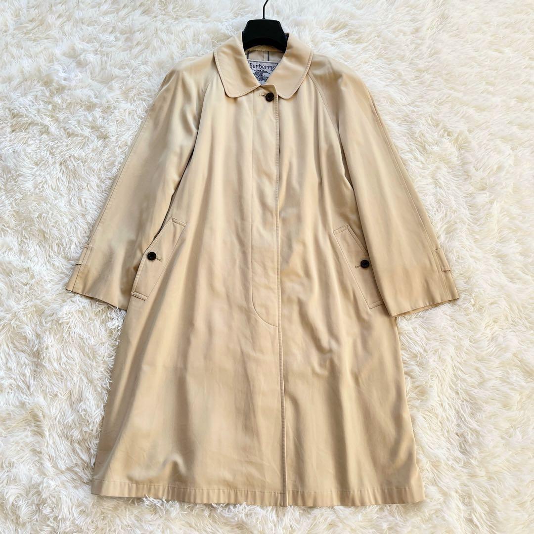 美品　バーバリー　ステンカラーコート　ベージュ　ノバチェック
