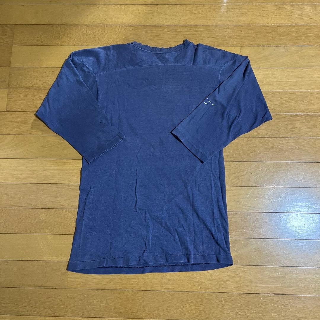 70s チャンピオン フットボール Tシャツ バータグ ビンテージ ネイビー M