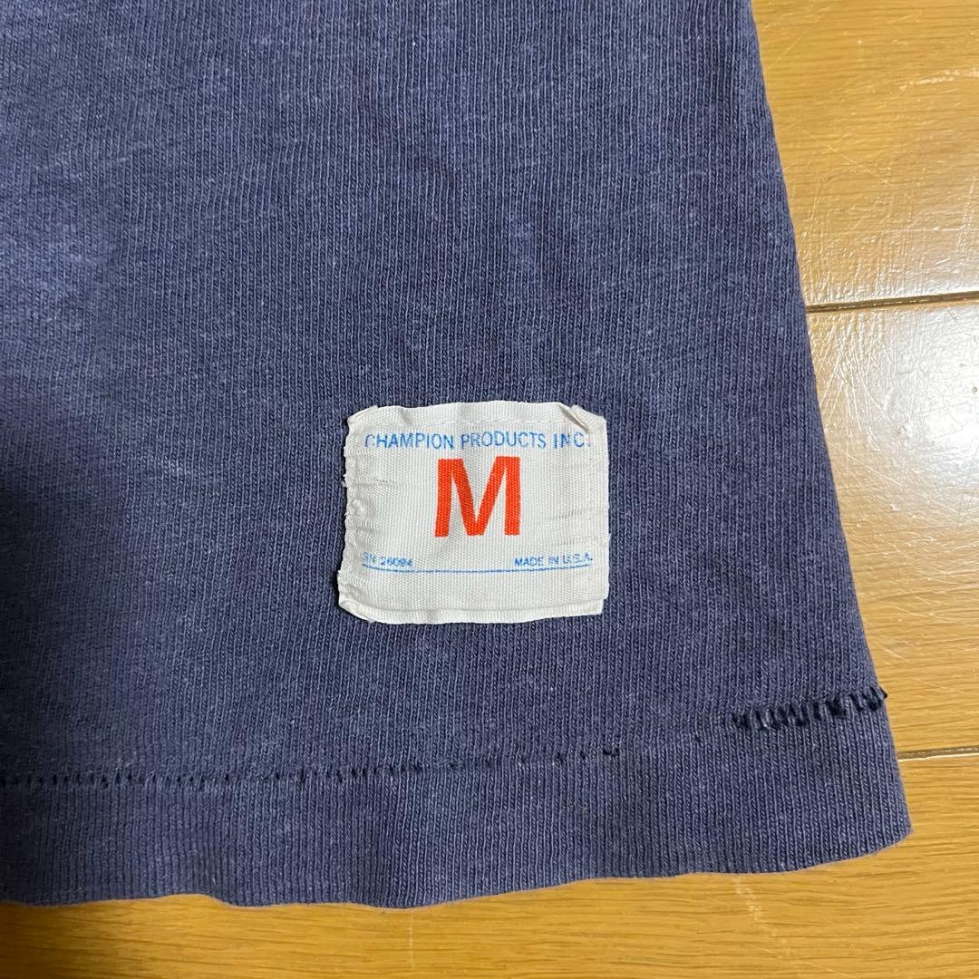 70s チャンピオン フットボール Tシャツ バータグ ビンテージ ネイビー M