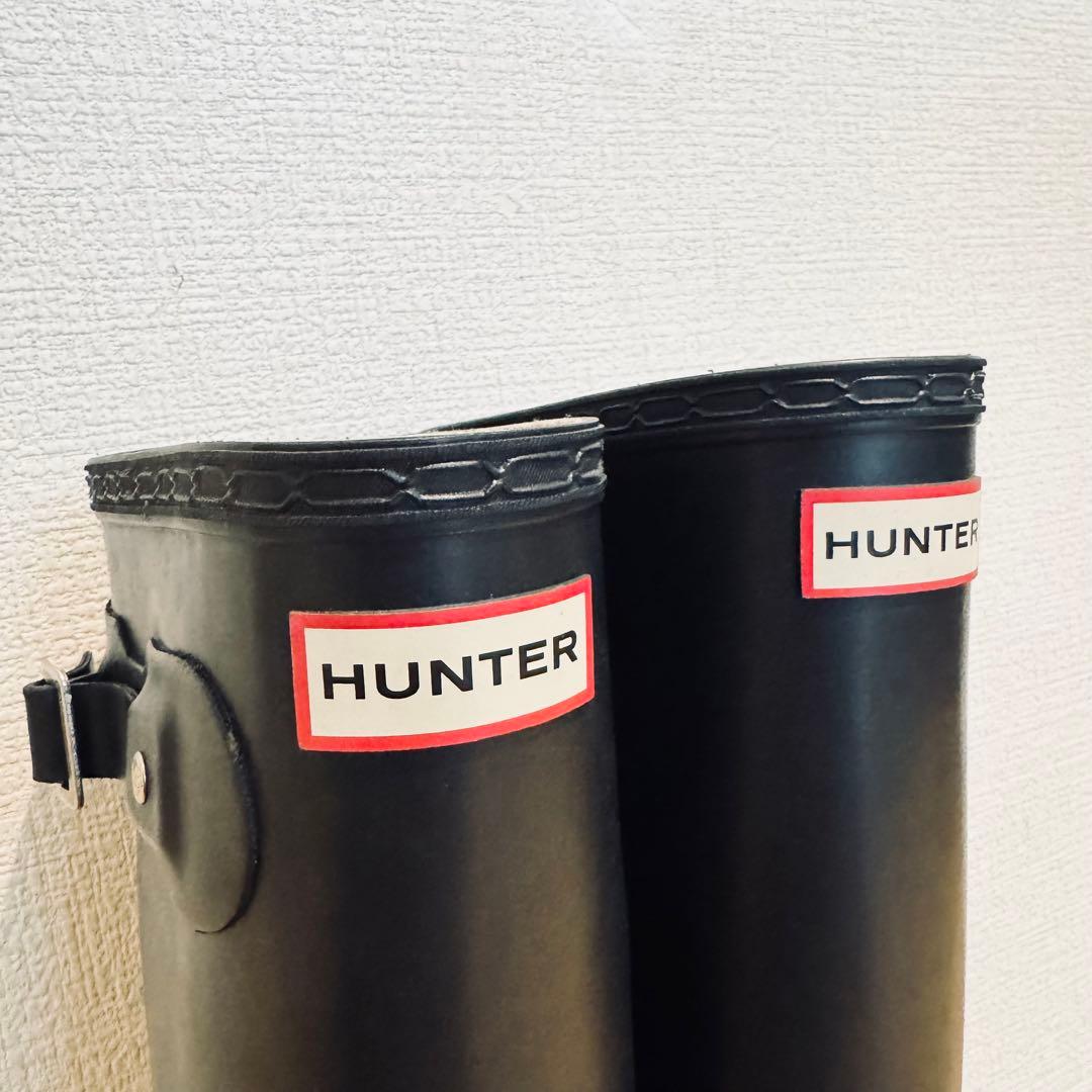 【HUNTER】レインブーツ 長靴 24cm 黒 ブラック