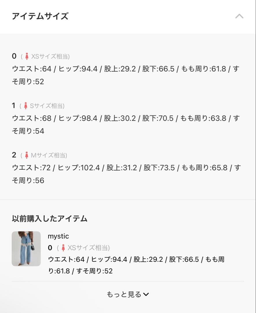 いくら　mysticレース切り替えデニム　サイズ0